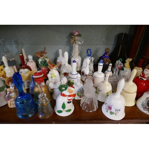 229 - Collection of glass & porcelain bell's