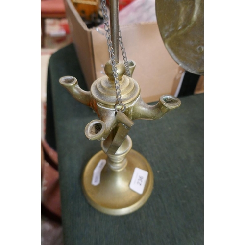 236 - Brass oil lamp depicting Jesus