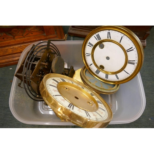 246 - Two mantle clocks with collection of clock parts