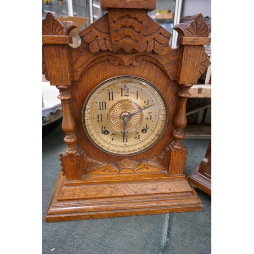 246 - Two mantle clocks with collection of clock parts