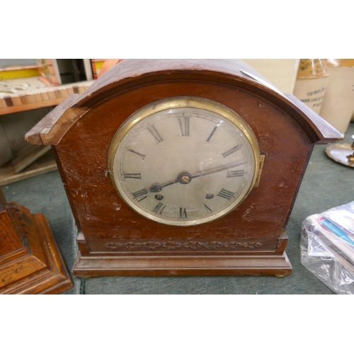 246 - Two mantle clocks with collection of clock parts