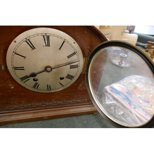 246 - Two mantle clocks with collection of clock parts