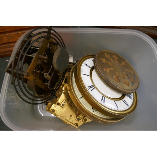 246 - Two mantle clocks with collection of clock parts