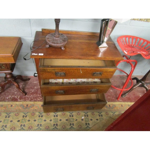 306 - Oak chest of drawers with mirror - Approx size W: 92cm D: 46cm H: 80cm without mirror