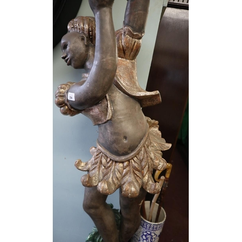 354 - Carved wooden and polychrome Blackamoor - Approx height: 188cm