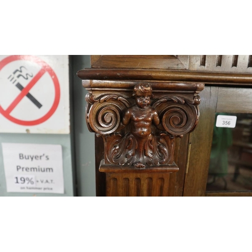 356 - Fine pair of German oak bookcase cabinets – Width: 114cm Depth: 44cm Height: 194cm