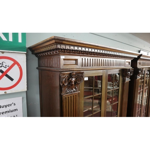 356 - Fine pair of German oak bookcase cabinets – Width: 114cm Depth: 44cm Height: 194cm