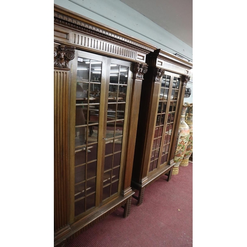 356 - Fine pair of German oak bookcase cabinets – Width: 114cm Depth: 44cm Height: 194cm