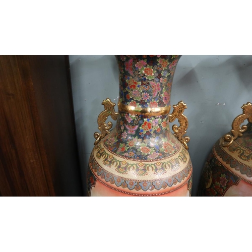 357 - Very large pair of Satsuma floor vases – Height 132cm