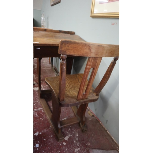 378 - Vintage school desk with sliding chair