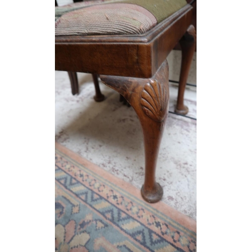 387 - Collection of furniture to include Edwardian trouser press, tapestry foot stool etc