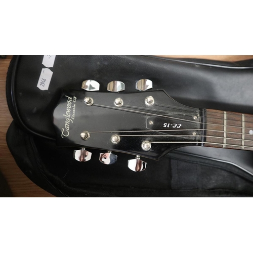 437 - Small electric guitar together with an Acoustic Solutions amplifier