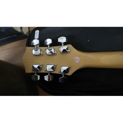 437 - Small electric guitar together with an Acoustic Solutions amplifier