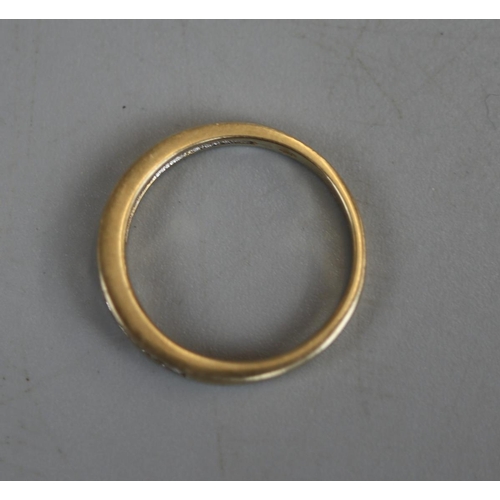 50 - Gold channel set diamond ring - Approx size: N