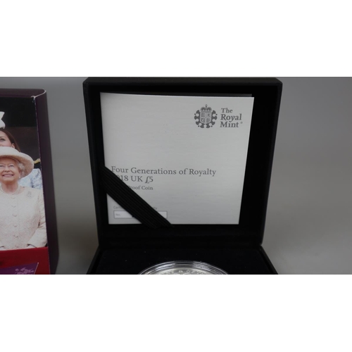 72 - 4 Generations of Royalty (2018) UK £5 silver proof coin