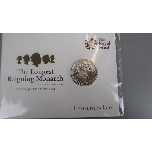 76 - The Longest Reigning Monarch (2015) UK £20 silver proof coin