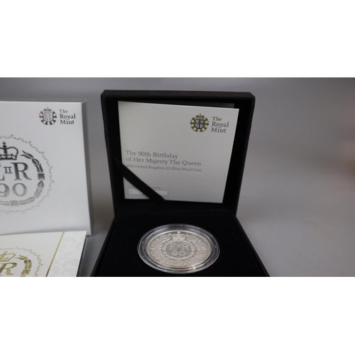 77 - The 90th Birthday of Her Majesty The Queen (2016) UK £5 silver proof coin