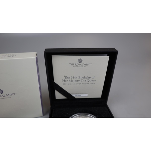 80 - The 95th Birthday of Her Majesty The Queen (2021) UK £5 silver proof coin