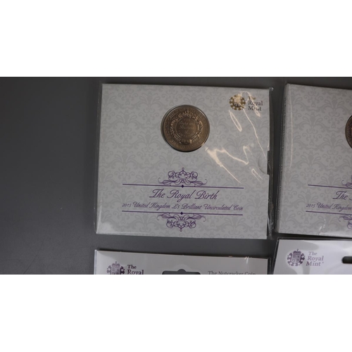 82 - 2 coins the Royal Birth of Princess Charlotte 2015 £5 brilliant & uncirculated together with Set... 