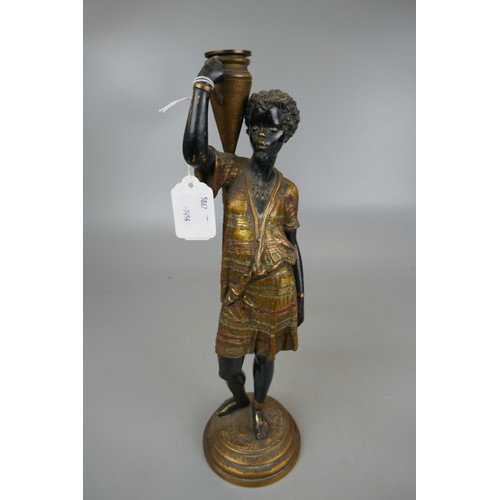 158 - Two Blackamoor 19thC Louis Hottot Dienze candlesticks - Approx height: 37cm