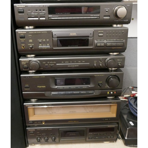 338 - Technics stacking stereo system together with Mission speakers