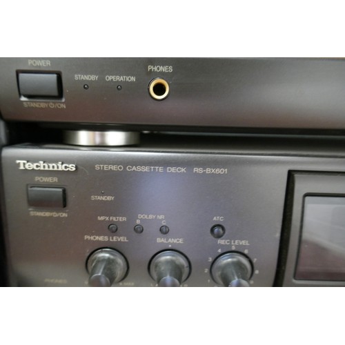 338 - Technics stacking stereo system together with Mission speakers