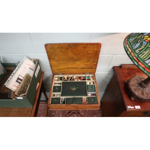 305 - Victorian walnut sewing table