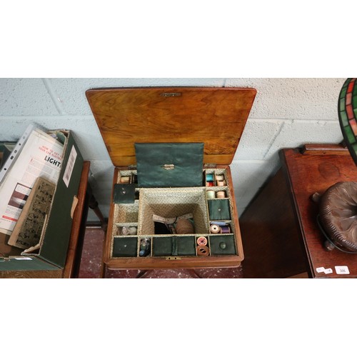 305 - Victorian walnut sewing table