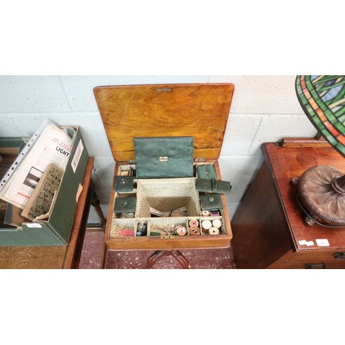 305 - Victorian walnut sewing table