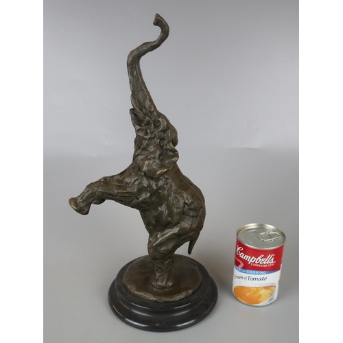 130 - Large contemporary bronze figure of an elephant - Height 38cm