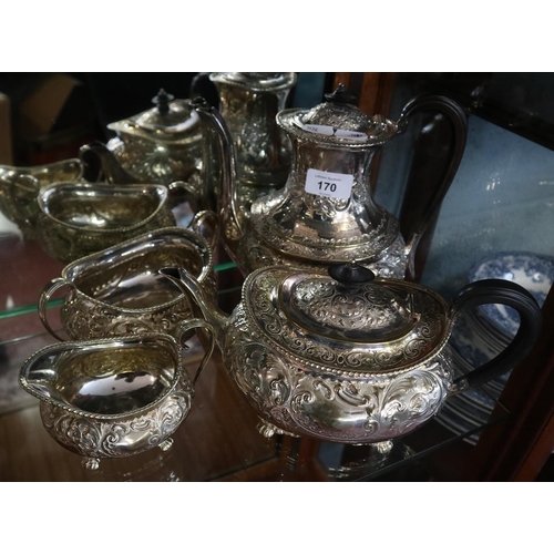 170 - Silver plated 4 piece tea set