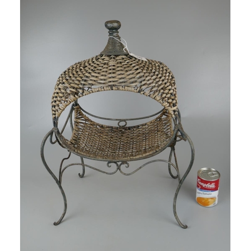 192 - Metal and wicker fruit basket