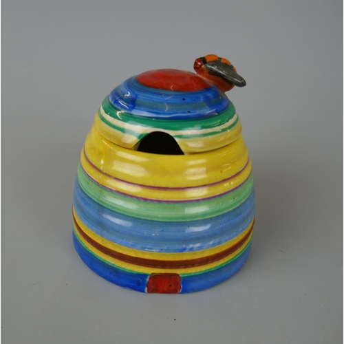 198 - Clarice Cliff Bizarre pattern honey pot