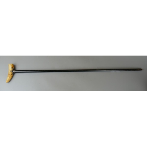 199 - Whale tooth handled walking stick