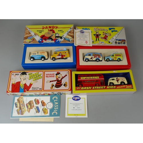 214 - 3 boxed Corgi Comic Classics diecast vehicles - Dandy, Beano and Bash Street Kids