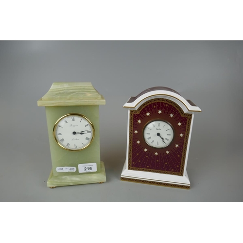 216 - 2 mantle clocks by Rapport and Spode