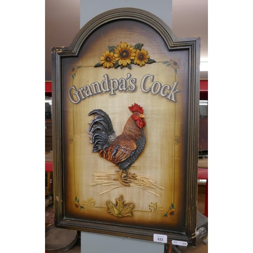 222 - Wooden relief sign - Grandpa's Cock