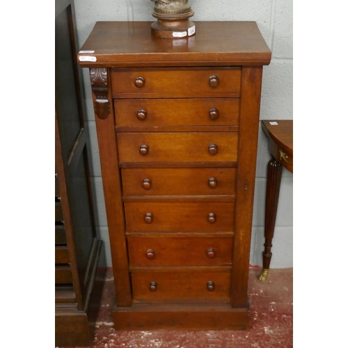 268 - Victorian Wellington chest - Size approx: W: 50cm D: 34cm H: 104cm