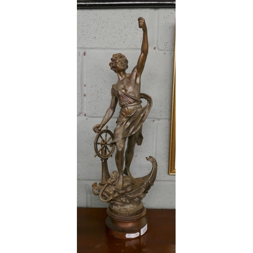 270 - Bronzed figure - Approx height: 62cm