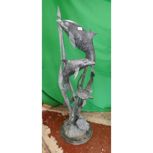 280 - Large bronze statue - Marine life - Approx height: 131cm