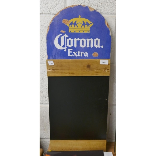 285 - Wooden Corona beer chalk board