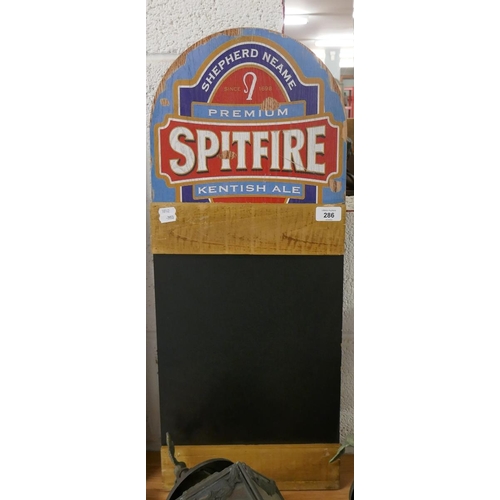 286 - Wooden Spitfire beer chalk board