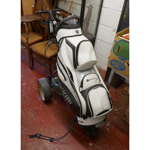 291 - Moto Caddy S1 golf trolley with lithium battery and matching bag