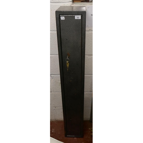 292 - Gun safe with key (holds about three rifles)