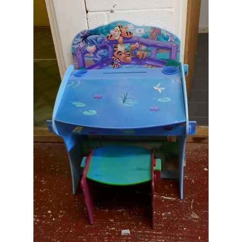 302 - Childs desk and seat - Winnie the Pooh style