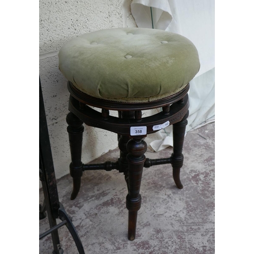 358 - Victorian rise and fall piano stool from Liberty's