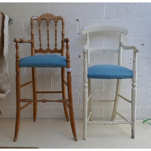 362 - Spindle-back and Victorian highchairs