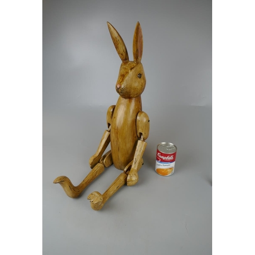 378 - Articulated wooden rabbit - Approx height: 72cm