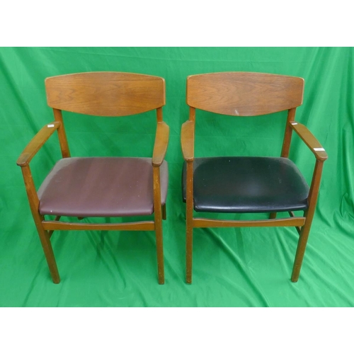 394 - Pair of mid-century teak armchairs