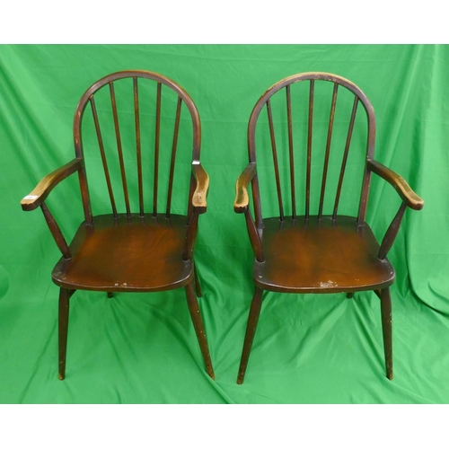 395 - Pair of stick-back armchairs